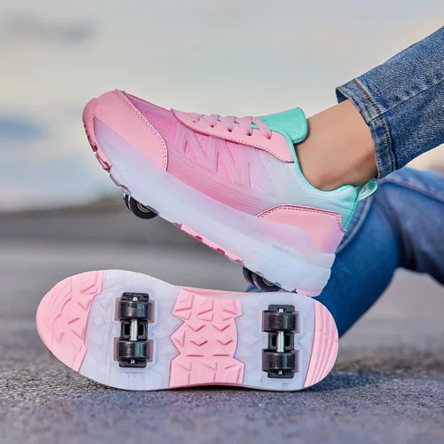 Miniatura 3 de Zapatos de patinaje para mujeres y niñas, tenis con ruedas desmontables, zapatos deportivos adecuados para Halloween, Navidad, regalos de fiesta