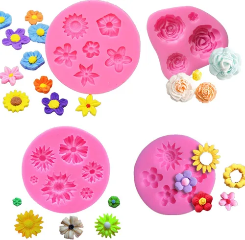 Miniatura 4 de FIRETREESILVERFLOWER Molde de silicona para fondant de flores y mariposas, para decoración de pasteles, dulce de chocolate, arcilla polimérica