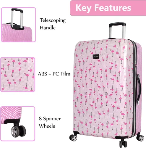 Miniatura 2 de Betsey Johnson Colección de equipaje a cuadros de 30.0in, extensible resistente a los arañazos (ABS + PC) maleta rígida Bolsa ligera de diseño