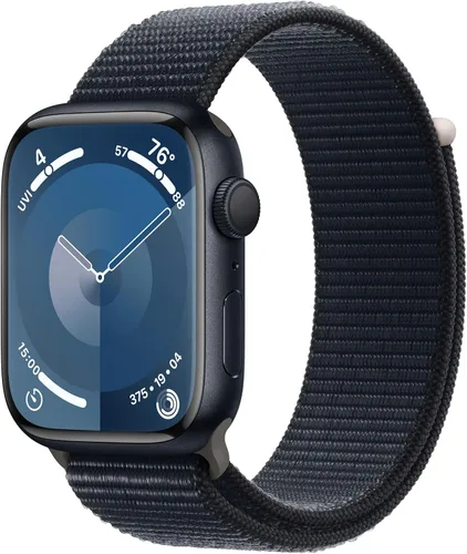 Miniatura 19 de Apple Watch Series 9 [GPS 41mm] SmartWatch con caja de aluminio rosa con correa deportiva rosa claro S/M. Rastreador de fitness, aplicaciones