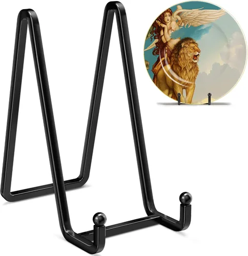 Miniatura 9 de IPAME Soportes para Platos Grandes de 8 Pulgadas para Exhibición - Soporte de Exhibición de Alambre Cuadrado de Metal para Platos + Soporte