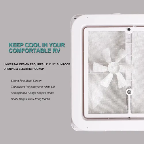 Miniatura 6 de Paquete de 2 cubiertas universales de ventilación de techo de 14 pulgadas, tapa de ventilación de repuesto para RV, remolque, cámper, autocaravana
