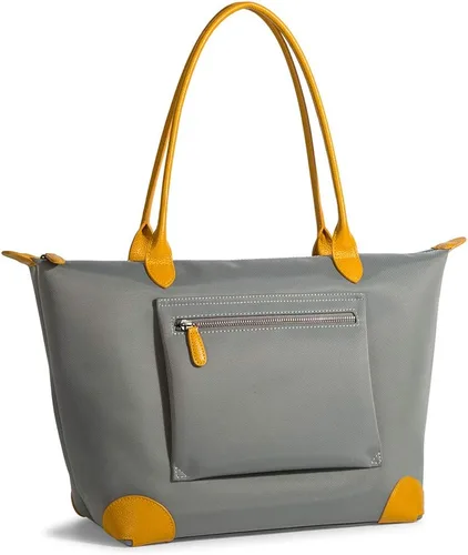 DORIS&JACKY Bolso de mano para mujer, grande, ligero, de cuero, de nailon, para el trabajo, bolso de hombro y bolso de viaje plegable Large,