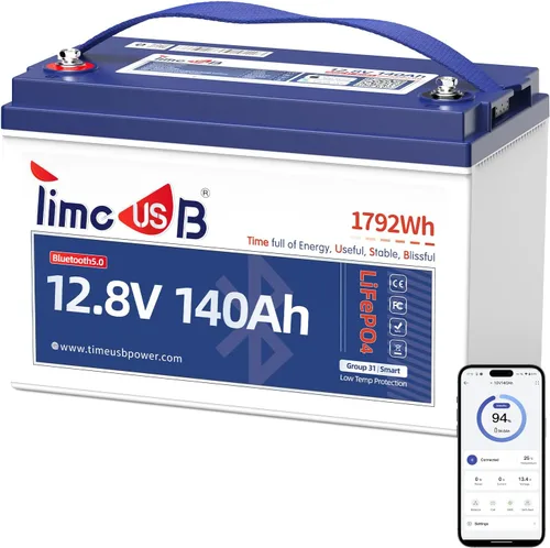 Miniatura 17 de Timeusb Batería de litio LiFePO4 de 12V 6Ah, recargable con más de 2000 ciclos, baja autodescarga y peso ligero, perfecta para autocaravanas