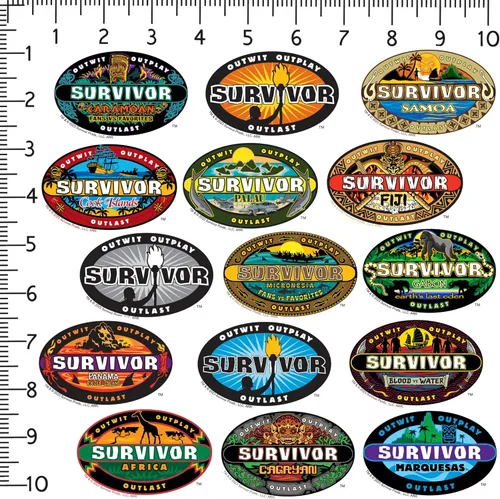 Miniatura 2 de Survivor - Paquete variado de 100 calcomanías de vinilo troqueladas – Calcomanías de logotipo icónicas de temporada para laptop, botella de agua