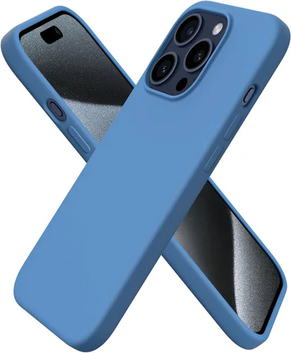 Miniatura 28 de ORNARTO Funda compatible con iPhone 15 Pro de 6.1 pulgadas, silicona líquida de 3 capas cubierta completa de goma de gel suave, funda protectora