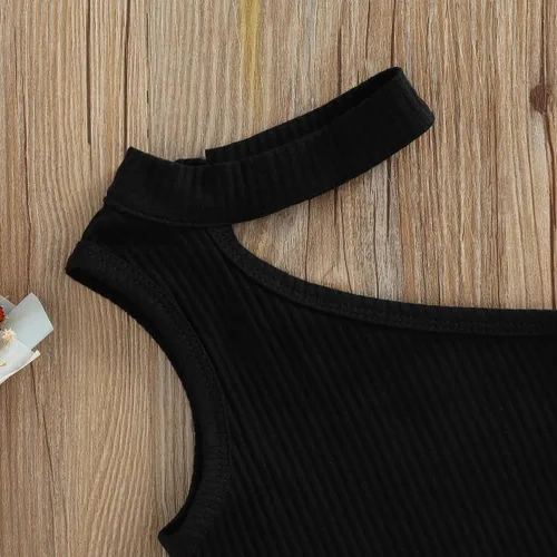 Miniatura 35 de TheFound Trajes de verano para niñas pequeñas, sin mangas, de punto acanalado, halter, pantalones cortos, ropa para recién nacidos, conjunto de 3