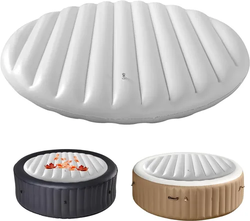 Miniatura 12 de Cubierta Inflable para Jacuzzi Tapa de Ahorro de Energía para Jacuzzi al Aire Libre, Cubierta Protectora Resistente al Viento e Impermeable
