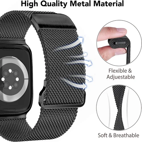 Miniatura 5 de Paquete de 3 correas compatibles con Apple Watch para mujeres de 1.496 in 1.575 in 1.614 in 1.654 in 1.732 in 1.772 in 1.811 in 1.929 in, acero