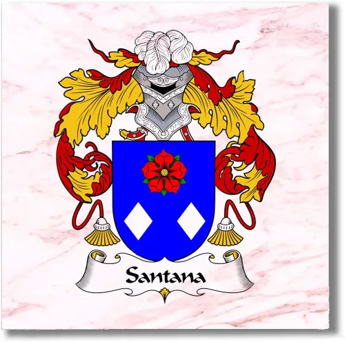 Miniatura 4 de Santana Family Crest/Escudo de Armas - Azulejo de cerámica para posavasos, placa caliente, salvamanteles o acento decorativo por Carpe Diem Designs