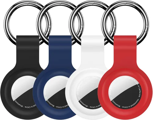 Miniatura 30 de Paquete de 4 llaveros compatibles con AirTag para AirTag de 1ª y 2ª generación, para AirTag de 1ª y 2ª generación, funda para AirTag, rastreador