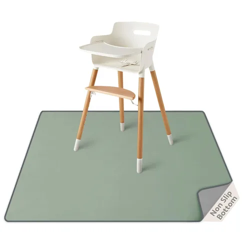 Miniatura 11 de Blissful Diary Tapete Antisalpicaduras para Bebé para Debajo de Silla Alta, 50.4 x 50.4 Pulgadas Tapete Limpiable contra Salpicaduras, Impermeable