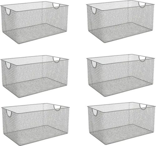 Miniatura 18 de YBM Home Organizador de despensa de cocina, cesta de alambre para estantes, armarios, despensa, encimera, cesta de almacenamiento abierta de malla