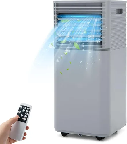 Miniatura 9 de PETSITE Aire acondicionado portátil, unidad de refrigeración de CA 3 en 1 deshumidificadora, función de ventilador y enfriador de aire, control