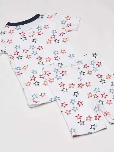 Miniatura 5 de Burts Bees Baby Pijama para bebé conjunto de pijama de 2 piezas 100 algodón orgánico camiseta patriótica y pantalones cortos talla 4XS Camiseta