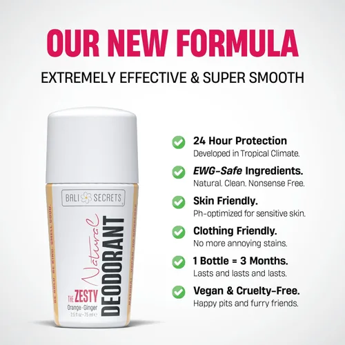 Miniatura 2 de Bali Secrets Desodorante natural para mujeres y hombres. Sin tonterías. Fórmula limpia para pieles sensibles. Protección contra olores fuerte