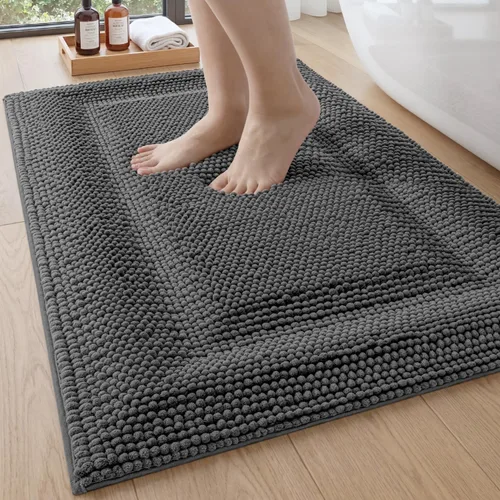 Miniatura 18 de DEXI Alfombrillas de baño para el baño 16x24, alfombra de baño antideslizante lavable, alfombrilla de baño de chenilla gruesa y suave absorbente