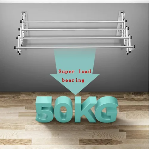 Miniatura 5 de Estantes de secado de ropa para colgar en la pared, ganchos retráctiles plegables para barra de toalla de baño, 4 barras de secado (31.5 in)
