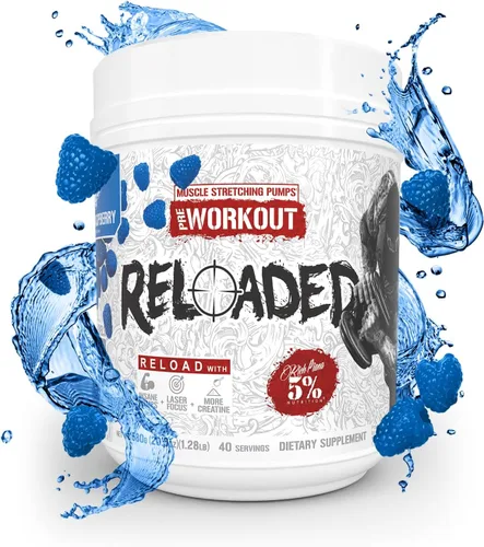 Miniatura 4 de 5% Nutrition Rich Piana Reloaded High Stim Pre-Workout Ultra energía, enfoque, bombas, potencia y resistencia Citrulline, GlycerSize