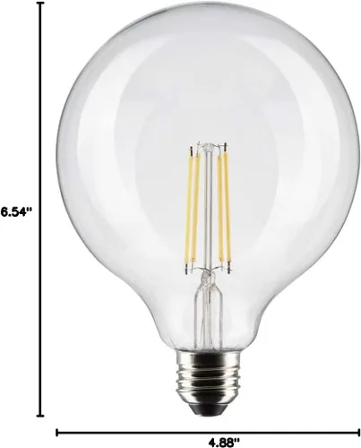 Miniatura 8 de Satco Paquete de 6 bombillas LED de filamento de globo G40 de 8 W, 3000 K, blanco suave, E26, base media, regulable, equivalente a 100 W, ubicación