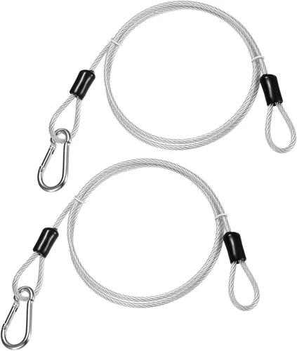 Miniatura 7 de Cable de seguridad con ganchos y bucles [2 piezas] – 6.56 pies / 258.3 pulgadas de acero inoxidable para equipaje de seguridad para bicicletas