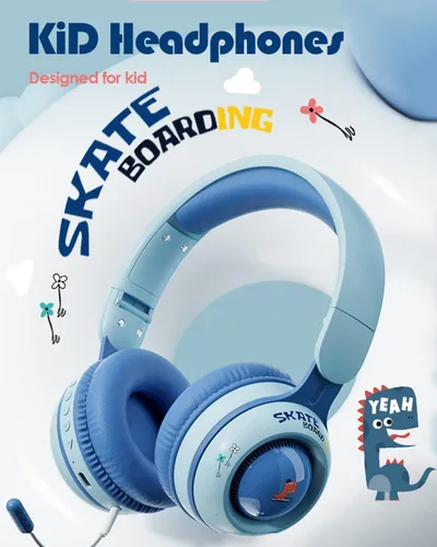 Miniatura 2 de Xmenha Auriculares inalámbricos para niños con micrófono para la escuela, con cancelación de ruido, protección para los oídos, Bluetooth, plegable