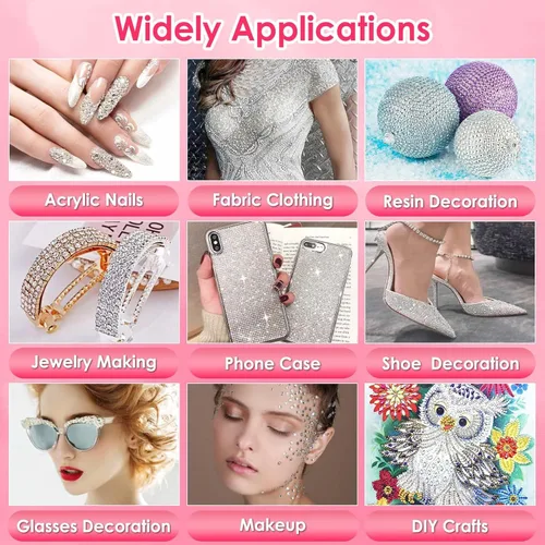Miniatura 7 de B7000 Pegamento Transparente con Punta de Precisión, 4 Piezas de 25mL Pegamento para Cuentas de Joyería, Adhesivo para Deslumbrar con Diamantes