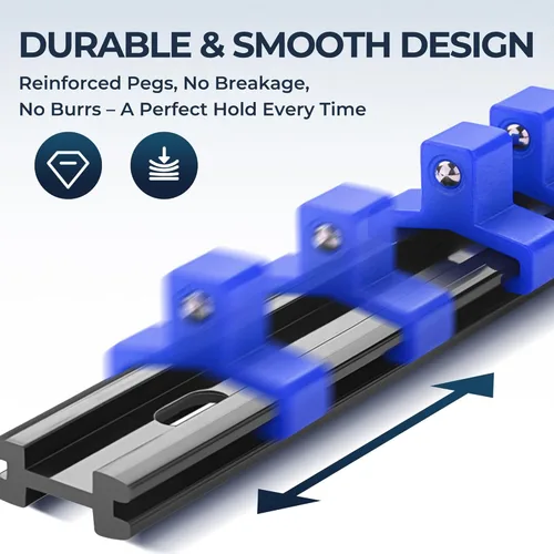 Miniatura 4 de Reniteco Organizador de enchufes de 3 piezas, unidad de 3/8 pulgadas x 45 clips, soporte de enchufe de ABS resistente con tapas de extremo Negro