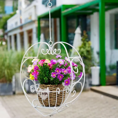 Miniatura 7 de Soporte para plantas colgantes de 39.7 pulgadas, maceta de corazón de metal, macetas colgantes para patio, porche, dormitorio, decoración de sala