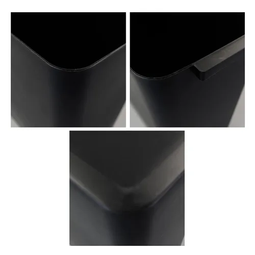 Miniatura 3 de Paquete de 3 cubos de basura negros de 4.5 galones, contenedor de basura Construcción de plástico resistente, forma rectangular que ahorra