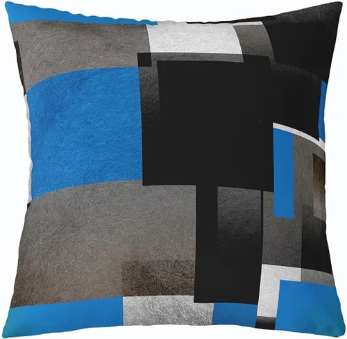 Miniatura 23 de Feelyou Juego de 4 fundas de almohada geométricas reversibles para exteriores de 16 x 16 pulgadas, diseño geométrico de rayas negras y grises, juego