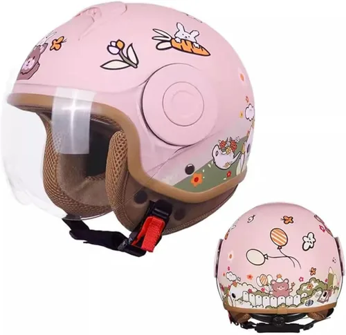 Miniatura 10 de Koliyn - Casco de motocicleta para niños aprobado por el Departamento de Transporte (DOT) - Casco medio para niños de 2 a 14 años - Niños y niñas