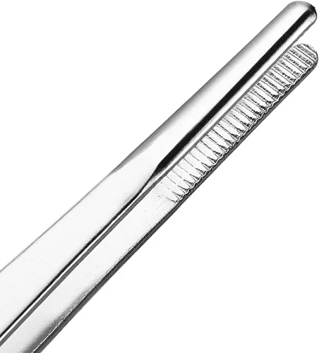 Miniatura 3 de uxcell 4 pinzas rectas de acero inoxidable de 8 pulgadas, punta dentada, herramienta de jardín diaria