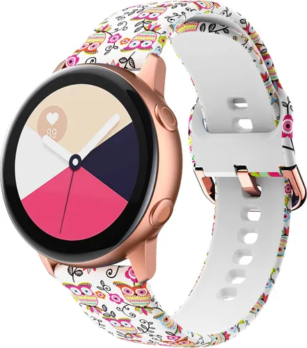 Miniatura 20 de Correas florales compatibles con Samsung Active 2, Watch Band de 1.575 pulgadas/1.732 pulgadas, Active Watch Band 1.575 pulgadas, correa de silicona