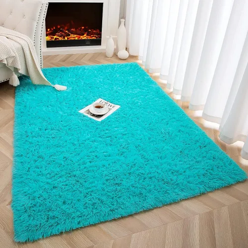 Miniatura 3 de Foxmas Alfombras de Área Suaves y Esponjosas para Dormitorio, Habitación de los Niños, Alfombra de Guardería de Felpa Peluda, Alfombras Peludas