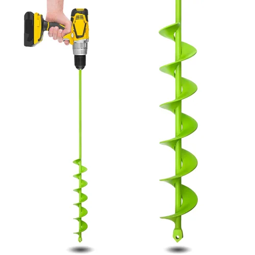 Miniatura 11 de Broca de taladro para plantar 1.6 x 9 pulgadas + 1.6 x 16.5 pulgadas + 2.8 x 16.5 pulgadas + 3 x 12 pulgadas, taladro en espiral de jardín de alta