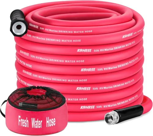 Miniatura 15 de Kohree Manguera de agua para autocaravana de 5/8 pulgadas x 15 pies, manguera de agua potable prémium con diseño sin torceduras, sin fugas, ligera