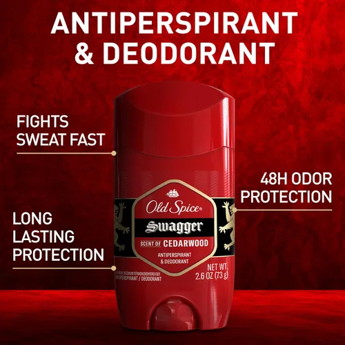 Miniatura 2 de Old Spice Desodorante antitranspirante para hombres, protección 24/7 sudor y olor, frescura duradera 24/7, sólido invisible, Swagger con aroma a