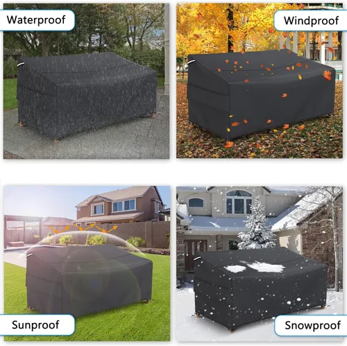 Miniatura 6 de Gasadar Funda impermeable para sofá para exteriores, funda de sofá de 3 plazas, 62 pulgadas de largo x 38 pulgadas de profundidad x 35 pulgadas