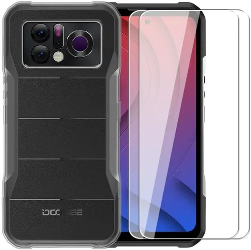 Miniatura 8 de Funda para Doogee V20 Pro + protector de pantalla de vidrio templado - Silicona transparente suave flexible parachoques a prueba de golpes TPU