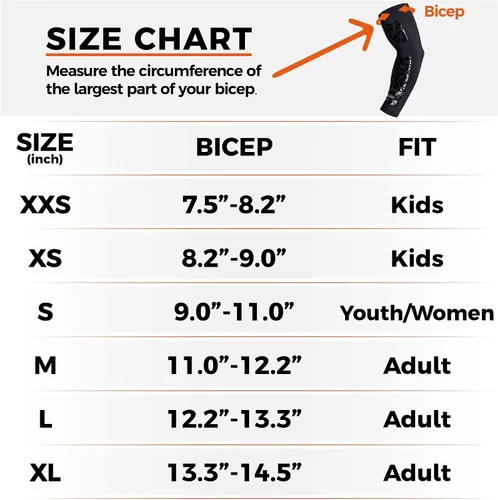 Miniatura 3 de COOLOMG Manga de compresión para brazo de fútbol con agarres para antebrazo y codo, manga de protección solar para niños, jóvenes y adultos Par negro