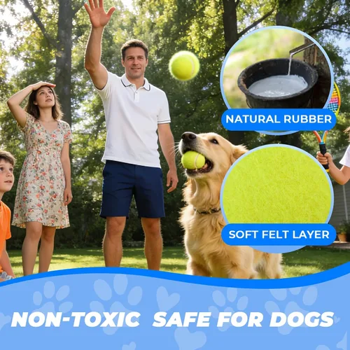 Miniatura 3 de INSUM Pelotas Chirriantes para Perros - Pelotas de Tenis Chirriantes para Perros, Amarillo Mediano - 6.35 cm, 20