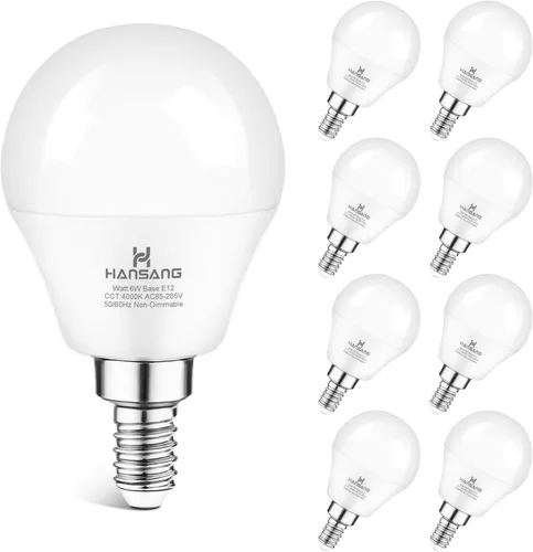 Miniatura 12 de Focos LED E12 para ventilador de techo, 60 W equivalentes, focos LED de base de candelabro E12, luz blanca cálida 2700K, focos LED de base pequeña