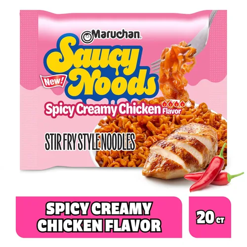 Miniatura 3 de Maruchan Ramen - Fideos de pollo cremosos picantes, fideos picantes - Estilo salteado, salsa atrevida inspirada en Corea, rico sabor, fabricado