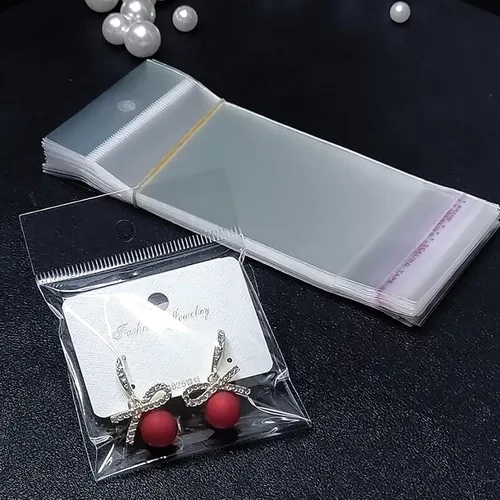 Miniatura 5 de 400 bolsas autosellantes con agujero para colgar, bolsa de almacenamiento resellable de plástico transparente para embalaje, collares, aretes