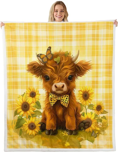 Miniatura 24 de Erosebridal Rooster Fleece Throw Blanket 40"x50" for Bedroom Living Rooms Sofa Couch,Chicken Farmhouse Sherpa Blanket,Wildflower Fuzzy Plush