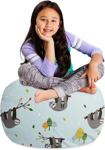 Miniatura 51 de Posh Stuffable Kids Funda de Silla Puf Rellenable para Almacenamiento de Animales de Peluche - Organizador de Juguetes Infantiles, Mediano 27