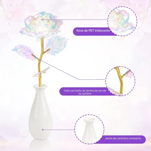 Miniatura 2 de Regalos para el Día de la Madre para mujeres, abuela, regalos de cumpleaños para mujeres, novia, flores de galaxia para siempre con base de jarrón