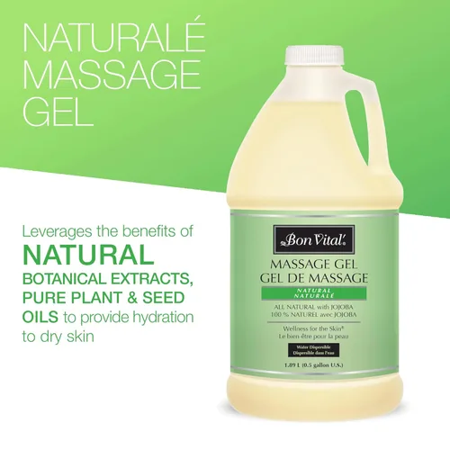 Miniatura 3 de Bon Vital' Naturale Gel de masaje con ingredientes naturales para masaje respetuoso con el medio ambiente, gel de masaje hipoalergénico para pieles
