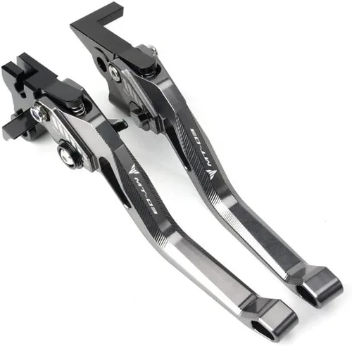 W para Yamaha MT03 MT 03 2015 2016 2017 2018 2019-2022 motocicleta Palancas de embrague de freno corto Y (Color : gris)
